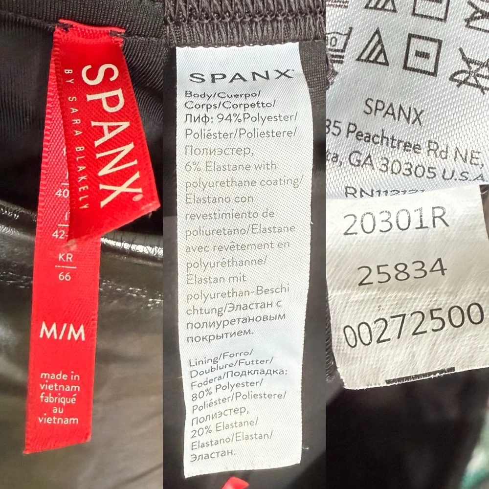 Spanx Faux Patent Leather Leggings Classic Black Women's size medium - Picture 9 of 10